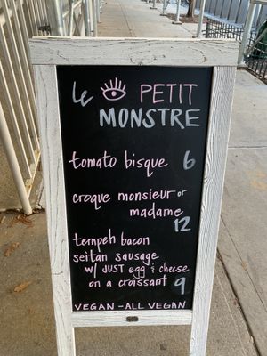 All vegan menu :) at Le Petit Monstre in Brooklyn