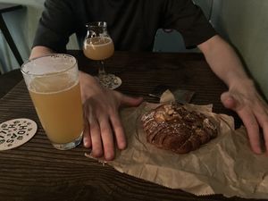 Whisky almond croissant  at Le Petit Monstre in Brooklyn