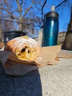 Pistachio croissant at Le Petit Monstre in Brooklyn