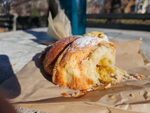 Pistachio croissant at Le Petit Monstre in Brooklyn