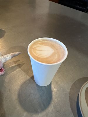 Large vegan mocha latte with oat milk  at Le Petit Monstre in Brooklyn