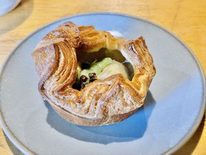 Pistachio banana cruffin  at Le Petit Monstre in Brooklyn