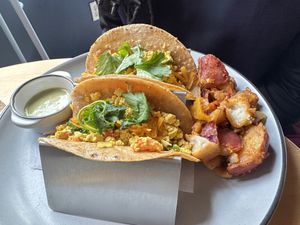 Breakfast tacos  at Le Petit Monstre in Brooklyn