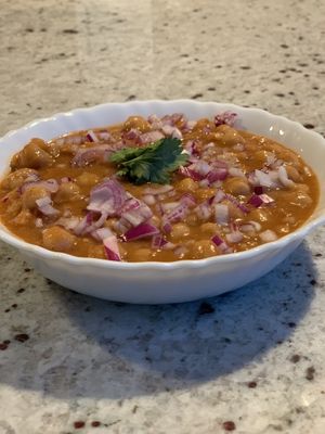 Chickpea curry at Shri Lakshmi Foods in East London