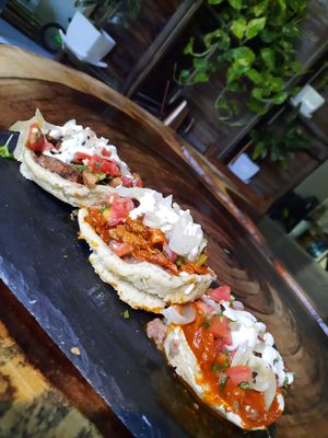 Sopes  at Tapatia Vegan Tacos in Tulum