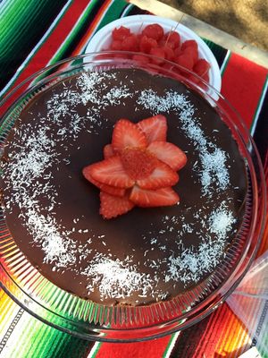 Pastel chocolate sin gluten ni azúcar at Tapatia Vegan Tacos in Tulum