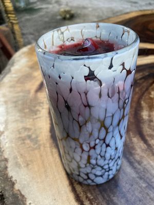 Hibiscus agua fresca at Tapatia Vegan Tacos in Tulum