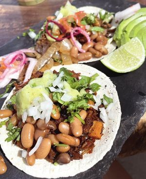   at Tapatia Vegan Tacos in Tulum
