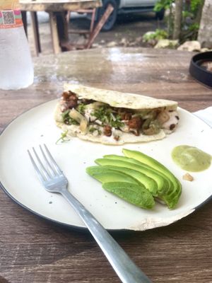 pastor quesadilla   at Tapatia Vegan Tacos in Tulum
