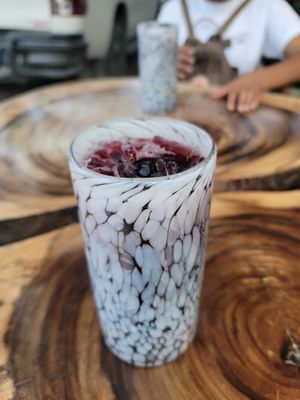 Hibiscus drink at Tapatia Vegan Tacos in Tulum