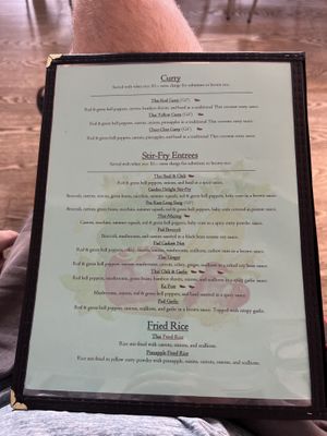 Vegan menu 2  at Thai Cafe in Peterborough