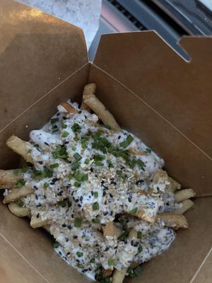 Vegan cheese fries  at 4296 in Canmore