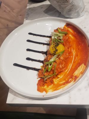 Vegan egg yolk at 4296 in Canmore