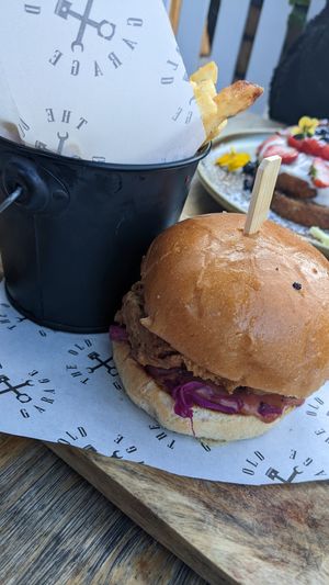 Chicken burger at The Old Garage in Camberwell