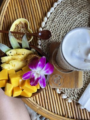 Jungle Açaí plus iced coconut coffee   at Beach Coconuts Bowls - Bophut Koh Samui in Koh Samui