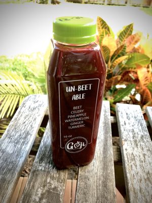 Un Beet Able juice at Goji Juicery and Kitchen in Fort Lauderdale