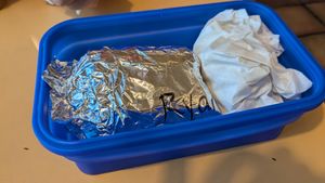 Leftovers from dinner at Super Cuca's in Isla Vista