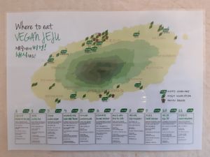 Jeju vegan map at LouLou Vegan in Jeju