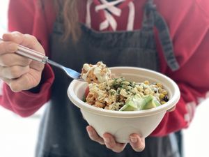 Taco salad at ByTOFU in Seoul