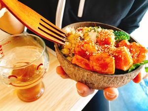 Tofu salad at ByTOFU in Seoul