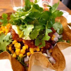 La Fiesta in tortilla bowl at ByTOFU in Seoul