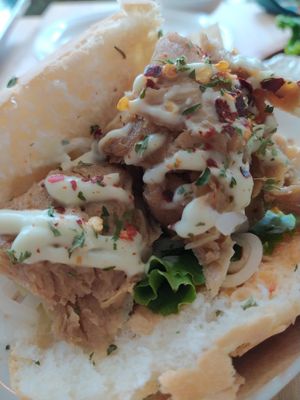 Banh Mi has a wasabi mayo and yummy layered tofu at ByTOFU in Seoul