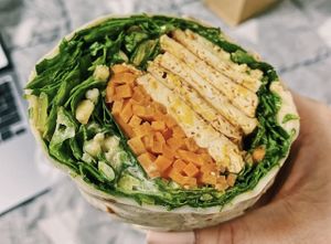 Close-up of byTOFU wrap (personal favorite)  at ByTOFU in Seoul