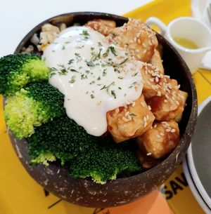 tofu bowl - close-up at ByTOFU in Seoul