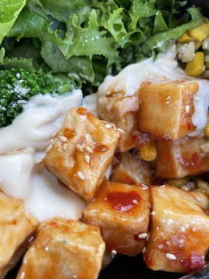 Tofu close-up - sunrise bowl  at ByTOFU in Seoul