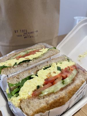Had the eggless egg sandwich to go and it very tasty  at ByTOFU in Seoul
