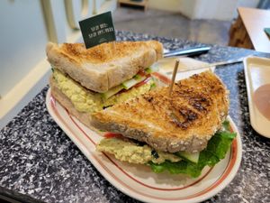Famous egg salad San at ByTOFU in Seoul