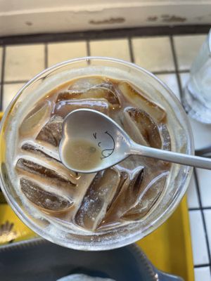 Iced oat latte  at ByTOFU in Seoul