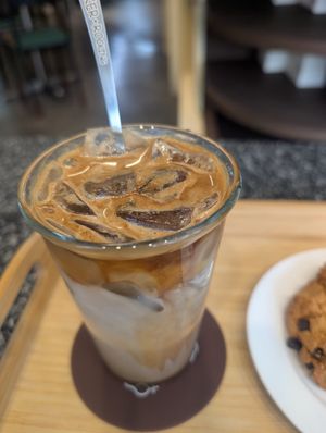 Oat latte at ByTOFU in Seoul