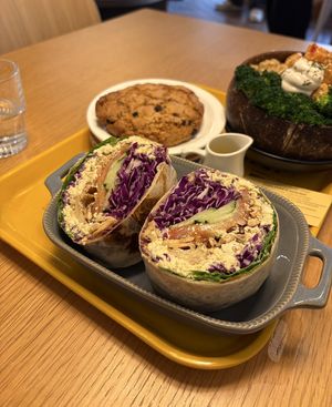 egg mayo wrap & a huge cookie  at ByTOFU in Seoul