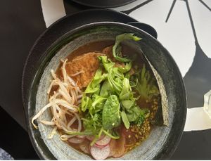 Vegan ramen! Good, very salty  at Tokyo Piknik in Ljubljana