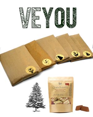 Each bag of Italian Chocolate comes wrapped in a Kraft sheet ready for your to gift. at Veyou in Sheffield