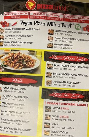 Menu  at Pizza Twist in Sacramento
