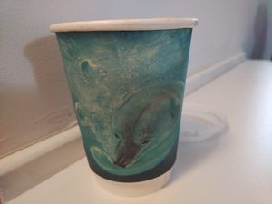 Great coffee and funky artwork on the cups! at Kafe Kweer in Edinburgh