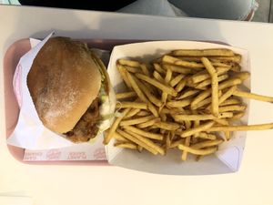 Chick’n burger & fries at Neat - Soho in London