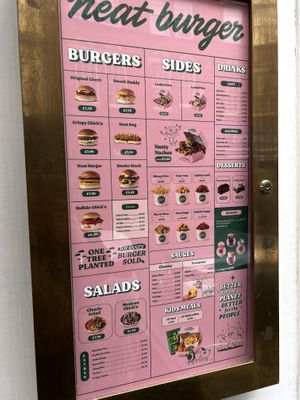 Menu outside  at Neat - Soho in London