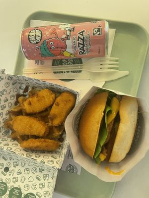 Chicken and waffles and neat burger   at Neat - Soho in London