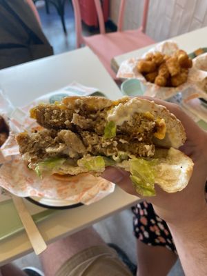 Fried Chick'n Sandwich (with extra Chick'n Patty and  Cheez Slice)  at Neat - Soho in London