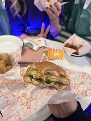 Crispy chicken burger  at Neat - Soho in London