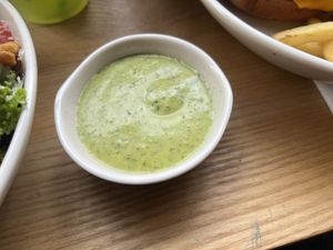 Green sauce … not sure which one 😜  at Neat - Soho in London