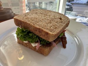 Maple parsnip sandwich   at Thyme Cafe and Bookstore in Winnipeg
