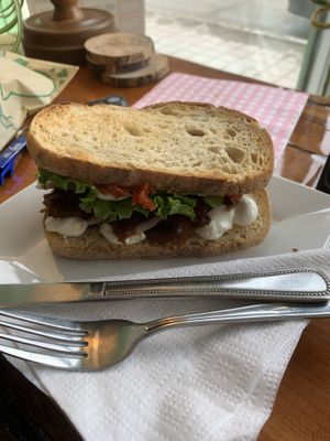 Parsnip sandwich   at Thyme Cafe and Bookstore in Winnipeg