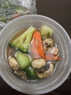 Tofu Wonton soup   at Vegan Deadly Sins in Sacramento