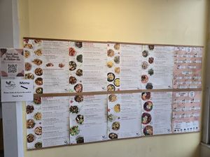 Large menu at Vegan Deadly Sins in Sacramento