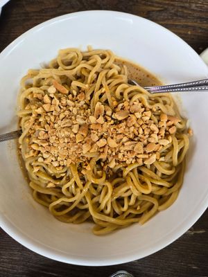 #35 Spicy Tan Tan Noodles *P * GC at Vegan Deadly Sins in Sacramento