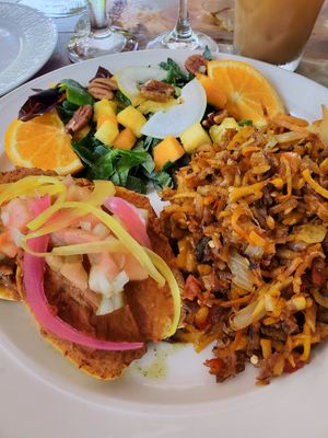 The savory part of the vegan brunch platter - so good! at Mimosa Brunch Farm To Table in Aguada